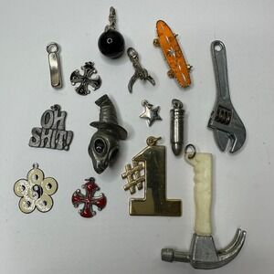 Unique Charm Collection‎ Skateboard Alien Wrench Hammer Number 1 Yin Yang Cross